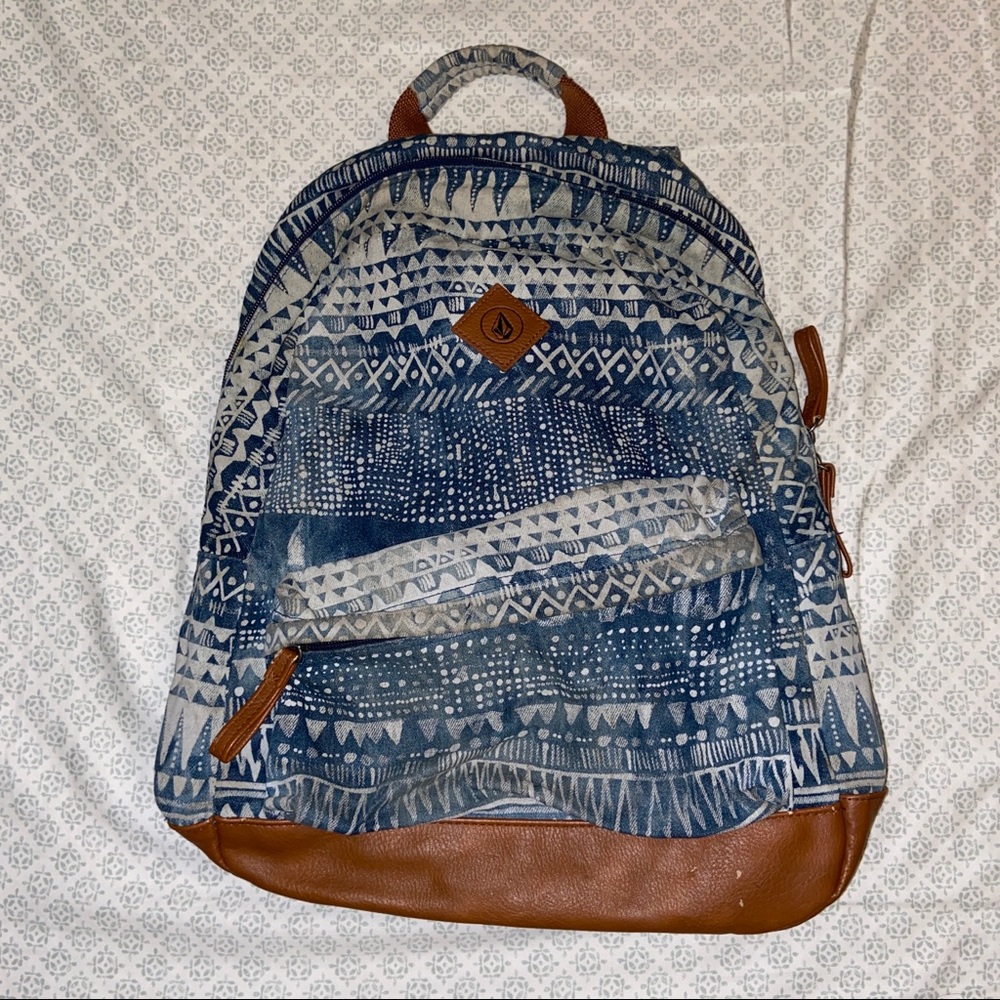 Volcom denim printed backpack